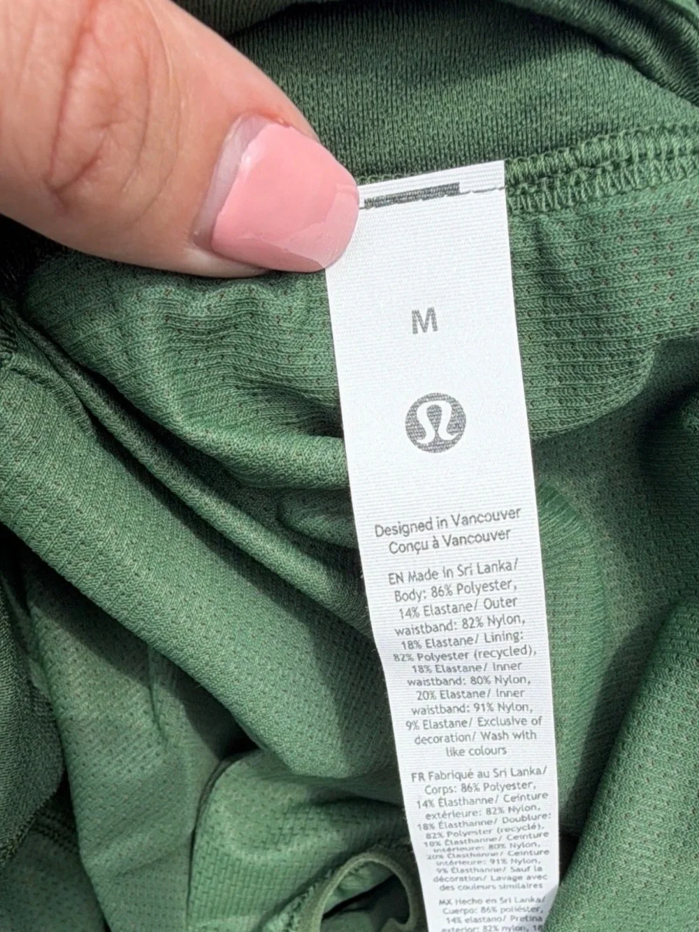 NWT lululemon Fast and Free High Rise Classic Fit Split Short 3” Ivy Green - M
